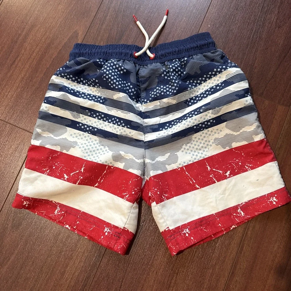 Boys 3pc Swim Trunks Lot Size 7/8 Quiksilver Abercrombie Tommy Bahama Blue Red